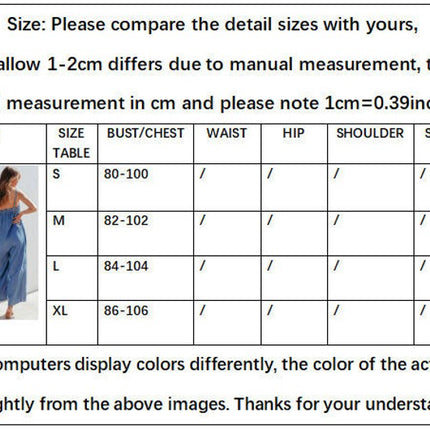 Women's Summer Denim Wide Leg Jumpsuits Sleeveless Spaghetti Strap Baggy Denim Romper