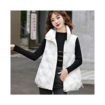 Women's Puffer Vest Winter Stand Collar Warm Gilet Sleeveless Coat