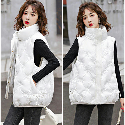 Women's Puffer Vest Winter Stand Collar Warm Gilet Sleeveless Coat