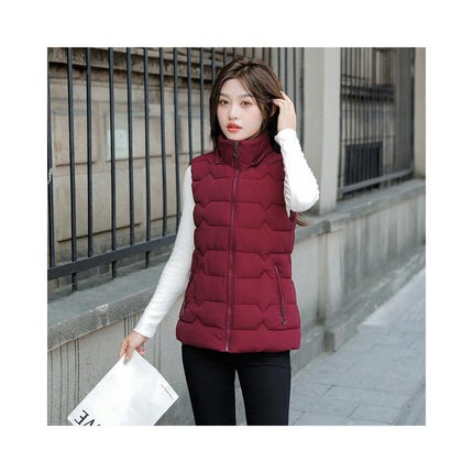 Women's Puffer Vest Zip Up Quilted Winter Sleeveless Hooded Gilet Warm Jacket