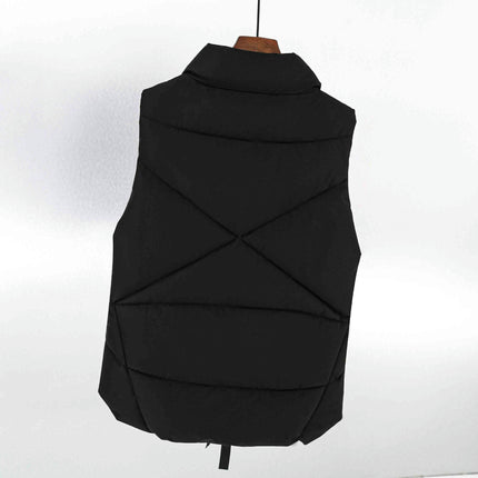 Womens Cropped Puffer Vest Stand Collar Sleeveless Gilet Coats