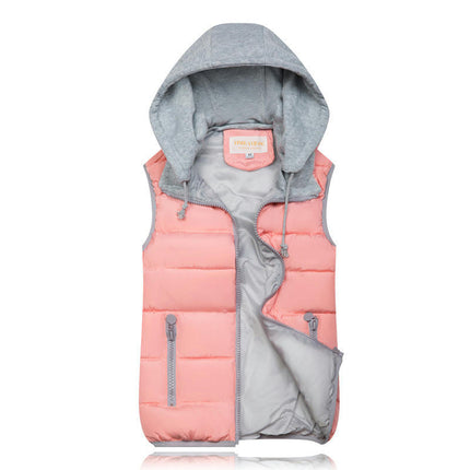 Women's Puffer Vest Zip Up Quilted Winter Sleeveless Hooded Gilet Jacket
