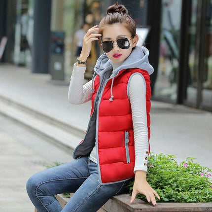 Women's Puffer Vest Zip Up Quilted Winter Sleeveless Hooded Gilet Jacket