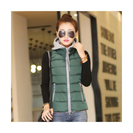 Women's Puffer Vest Zip Up Quilted Winter Sleeveless Hooded Gilet Jacket