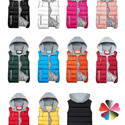 Women's Puffer Vest Zip Up Quilted Winter Sleeveless Hooded Gilet Jacket