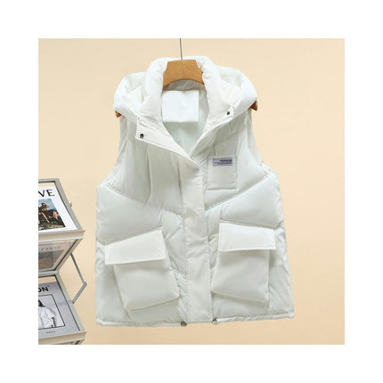 Women's Puffer Vest Winter Quilted Padded Sleeveless Zip Up Short Jacket Gilet