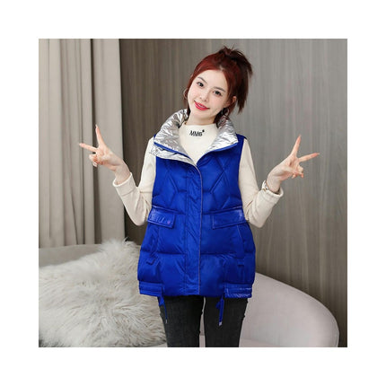 Women's Zip Up Puffer Vest Stand Collar Sleeveless Padded Jacket Coat