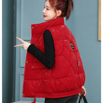 Women's Zip Up Puffer Vest Stand Collar Sleeveless Padded Jacket Coat