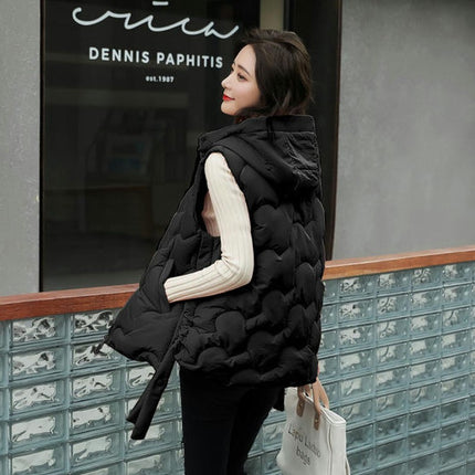 Women's Puffer Vest with Hood Sleeveless Full Zip Quilted Short Coat