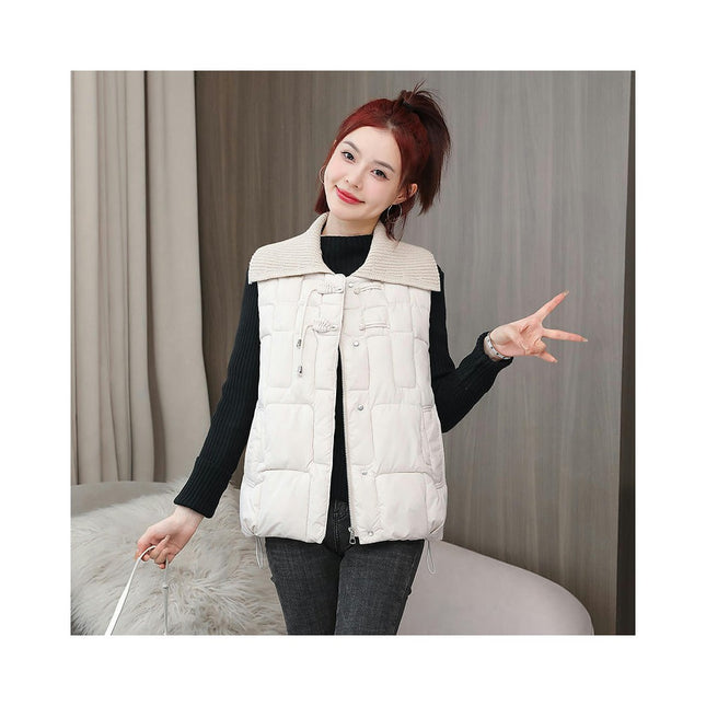 Women's Puffer Vest Zip Up Sleeveless Padded Outwear Short Coats
