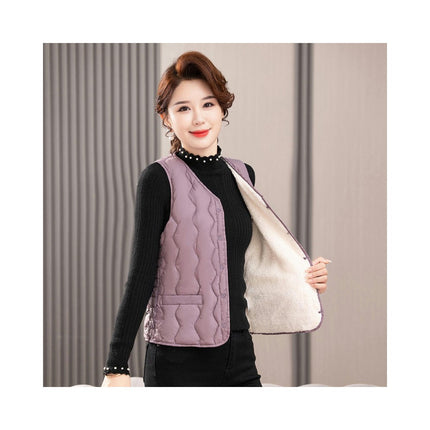 Women's Lightweight Puffer Vest Sleeveless Snap Button Vest Warm Winter Gilet