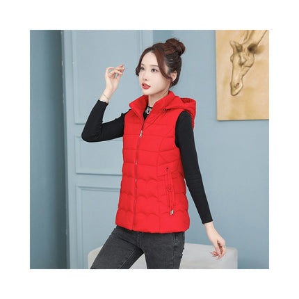 Women's Puffer Vest Quilted Hooded Winter Zip Up Sleeveless Coat