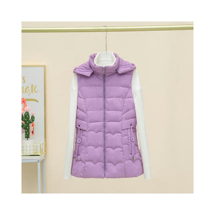 Women's Puffer Vest Quilted Hooded Winter Zip Up Sleeveless Coat