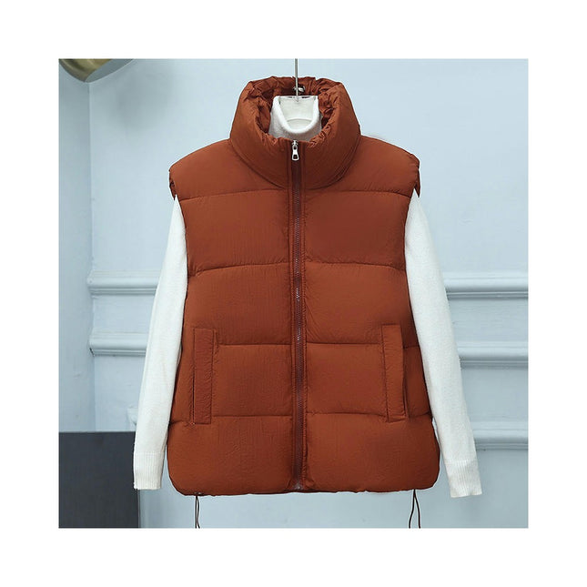 Puffer Vest for Women Zip Up Stand Collar Jacket Sleeveless Padded Coat