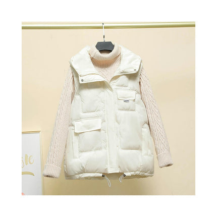 Puffer Vest for Women Zip Up Sleeveless Winter Hooded Padded Jacket Coat with Pockets