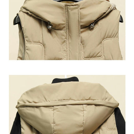 Puffer Vest for Women Zip Up Sleeveless Winter Hooded Padded Jacket Coat with Pockets