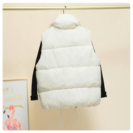 Womens Puffer Vest Stand Collar Zip Up Sleeveless Padded Gilet Coat with Pockets
