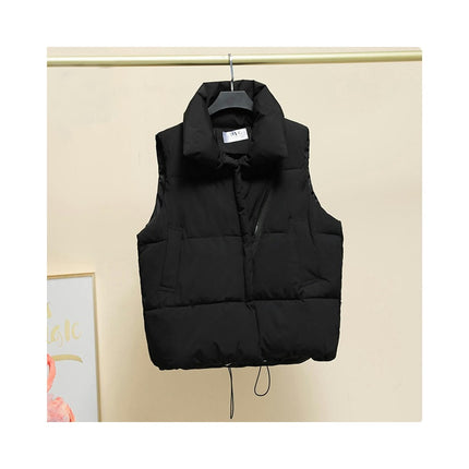 Womens Puffer Vest Stand Collar Zip Up Sleeveless Padded Gilet Coat with Pockets