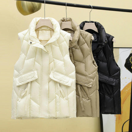 Women's Puffer Vest Sleeveless Zip Up Winter Padded Gilet Jacket with Pockets
