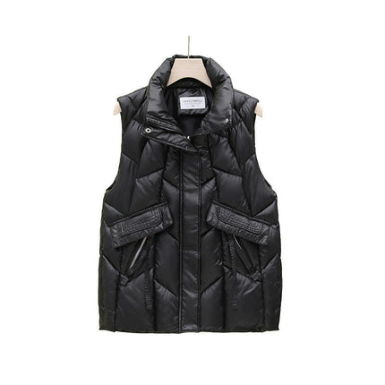 Women's Puffer Vest Sleeveless Zip Up Winter Padded Gilet Jacket with Pockets