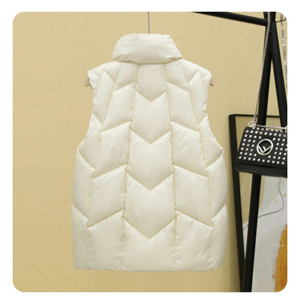 Women's Puffer Vest Sleeveless Zip Up Winter Padded Gilet Jacket with Pockets