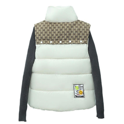 Puffer Vest for Women Sleeveless Stand Collar Zip Up Padded Winter Jacket Gilet Coat