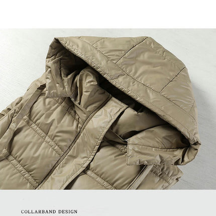 Womens Sleeveless Quilted Long Puffer Vest Hooded Full Zip Jacket Coats with Pockets