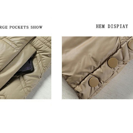 Womens Sleeveless Quilted Long Puffer Vest Hooded Full Zip Jacket Coats with Pockets