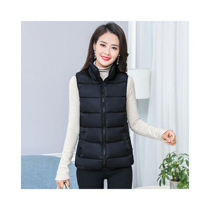 Women's Puffer Vest Stand Collar Sleeveless Zip Up Coats Warm Winter Jacket with Pockets