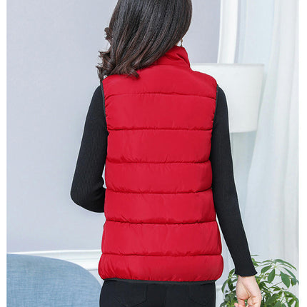 Women's Puffer Vest Stand Collar Sleeveless Zip Up Coats Warm Winter Jacket with Pockets