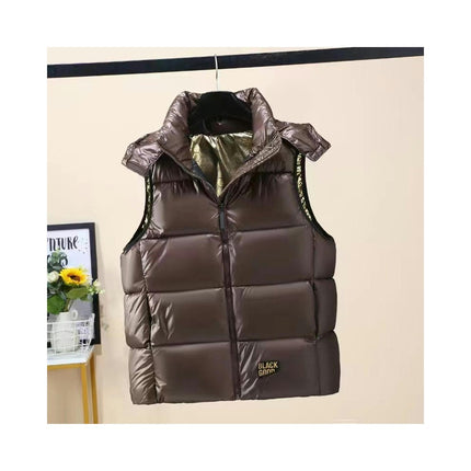 Women's Quilted Puffer Vest Sleeveless Padded Winter Outwear with Hood