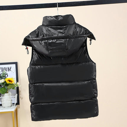Women's Quilted Puffer Vest Sleeveless Padded Winter Outwear with Hood