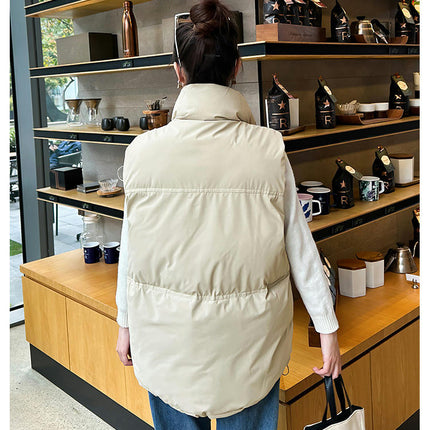 Womens Puffer Vest Stand Collar Sleeveless Jacket Zip Up Padded Outerwear
