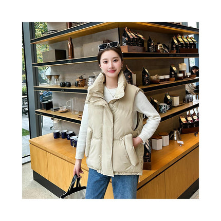 Womens Puffer Vest Stand Collar Sleeveless Jacket Zip Up Padded Outerwear