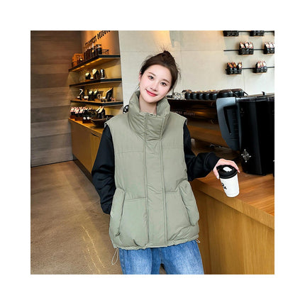 Womens Puffer Vest Stand Collar Sleeveless Jacket Zip Up Padded Outerwear