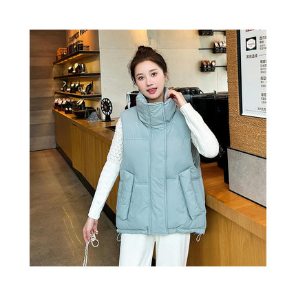 Womens Puffer Vest Stand Collar Sleeveless Jacket Zip Up Padded Outerwear