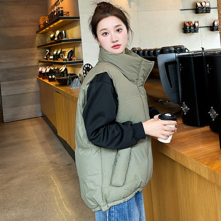 Womens Puffer Vest Stand Collar Sleeveless Jacket Zip Up Padded Outerwear