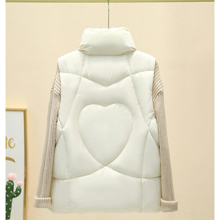 Women's Cropped Puffer Vest Stand Collar Sleeveless Zip Up Padded Coat