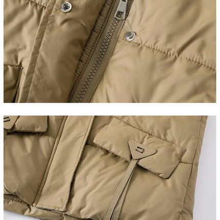 Womens Puffer Vest Sleeveless Zip Up Quilted Coat Stand Collar Jacket with Pockets