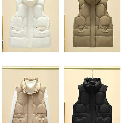 Puffer Vest for Women Sleeveless Zip Up Stand Collar Warm Winter Jackets Coats