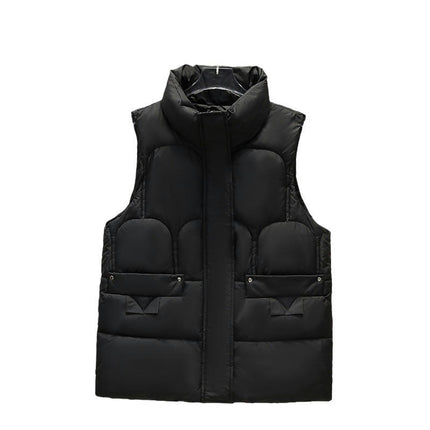 Puffer Vest for Women Sleeveless Zip Up Stand Collar Warm Winter Jackets Coats