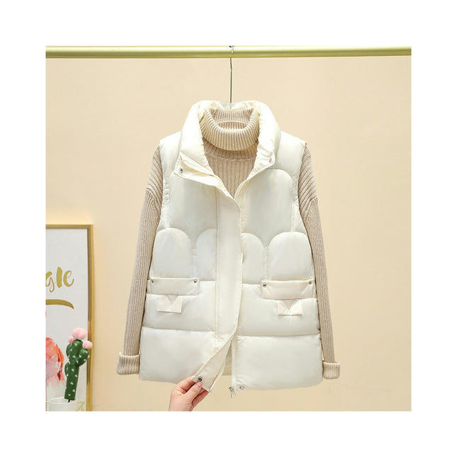 Puffer Vest for Women Sleeveless Zip Up Stand Collar Warm Winter Jackets Coats