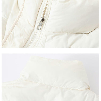 Womens Puffer Vest Sleeveless Stand Collar Jacket Zip Up Coat with Pockets