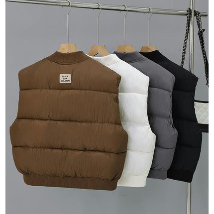 Women's Winter Puffer Vest Zip Up Sleeveless Short Coat with Pockets
