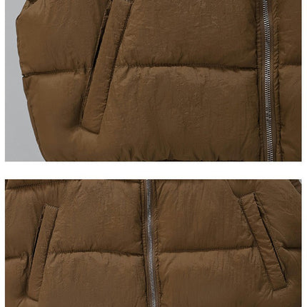 Women's Winter Puffer Vest Zip Up Sleeveless Short Coat with Pockets