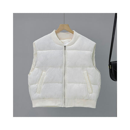 Women's Winter Puffer Vest Zip Up Sleeveless Short Coat with Pockets