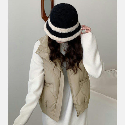 Womens Puffer Vest Stand Collar Sleeveless Zip Up Jacket Outwear