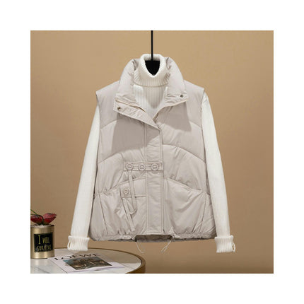 Women's Winter Puffer Vest Stand Collar Sleeveless Short Jacket Outerwear