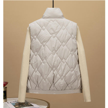 Puffer Vest for Women Sleeveless Winter Outerwear Warm Stand Collar Coat with Pockets