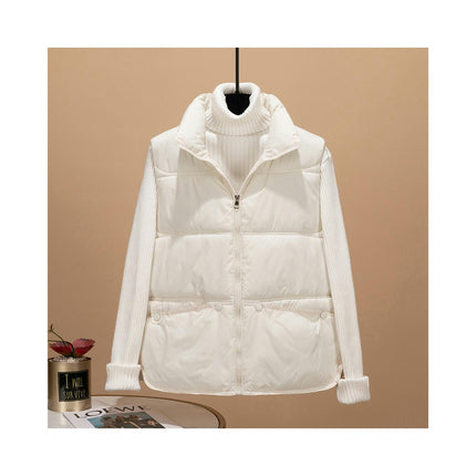Womens Zip Up Winter Puffer Vest Stand Collar Sleeveless Padded Jacket Coat